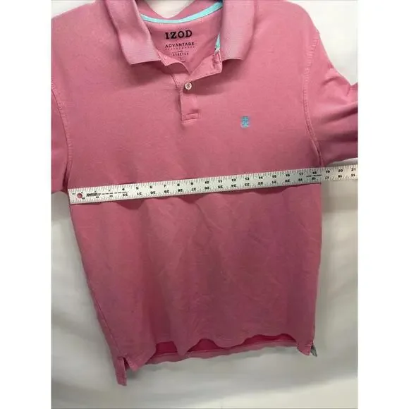 Izod Advantage Performance PINK Polo Golf Shirt Natural Stretch - Size Large - Picture 7 of 8